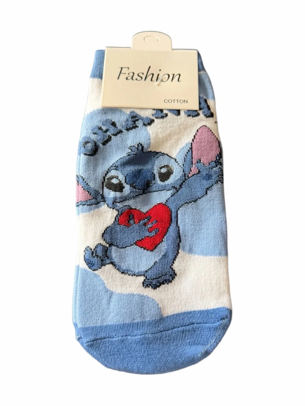 NWT-Stitch-- Cute Stitch Ankle Socks Trio - Blue, Teal, White